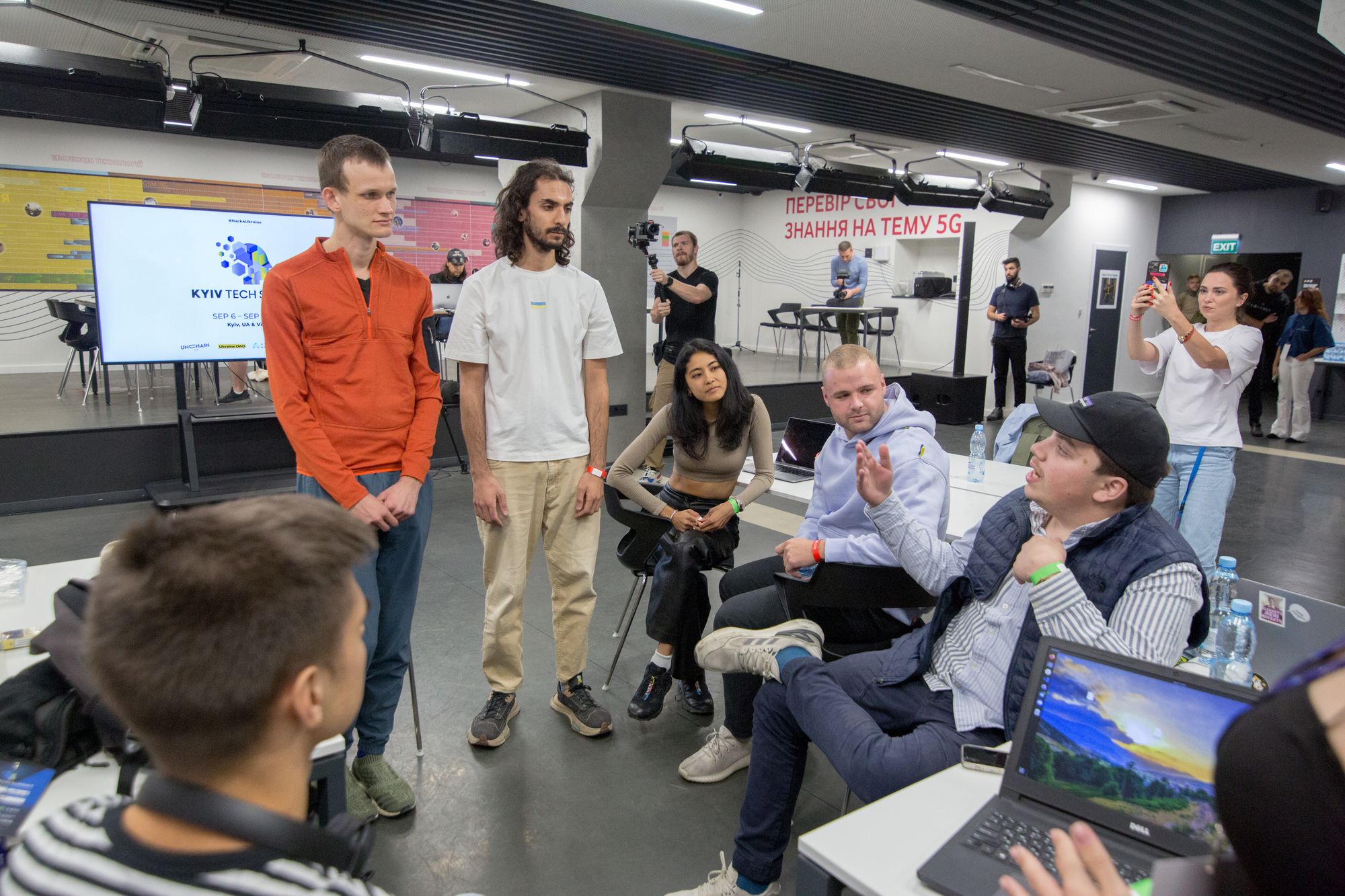 Developers working with Vitalik at the Kyiv Tech Summit