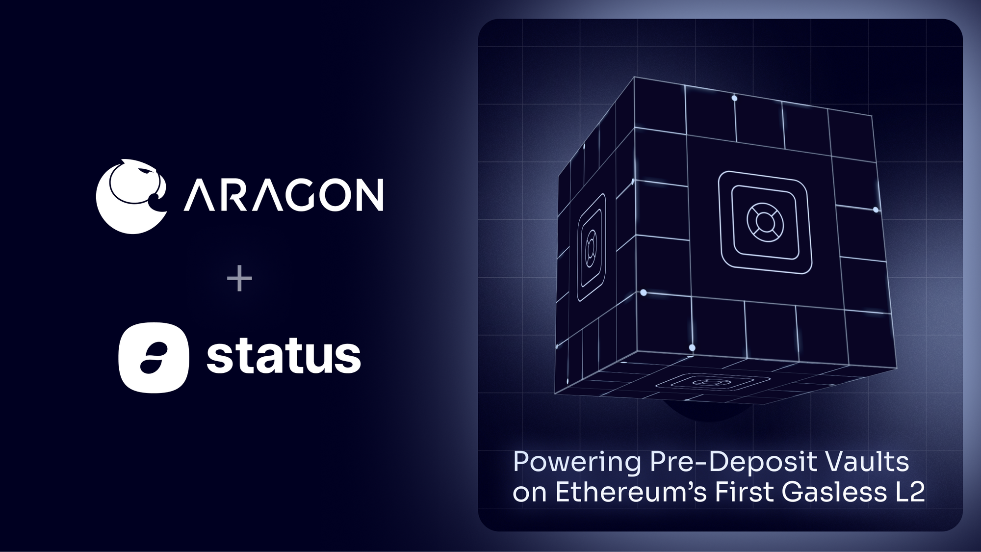 Aragon Powers Pre-Deposit Vaults on Status Network, Ethereum’s First Gasless L2