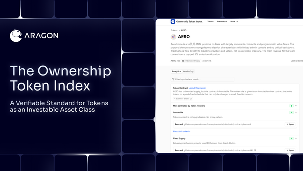 The Ownership Token Index:  A Verifiable Standard for Tokens as an Investable Asset Class